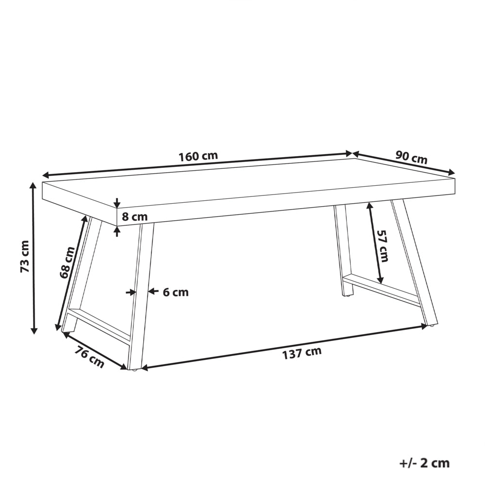 Tavolo da pranzo in legno di pino scuro MDF 160 x 90 cm Gambe stabili in metallo nero Sala da pranzo Soggiorno Stile industriale
