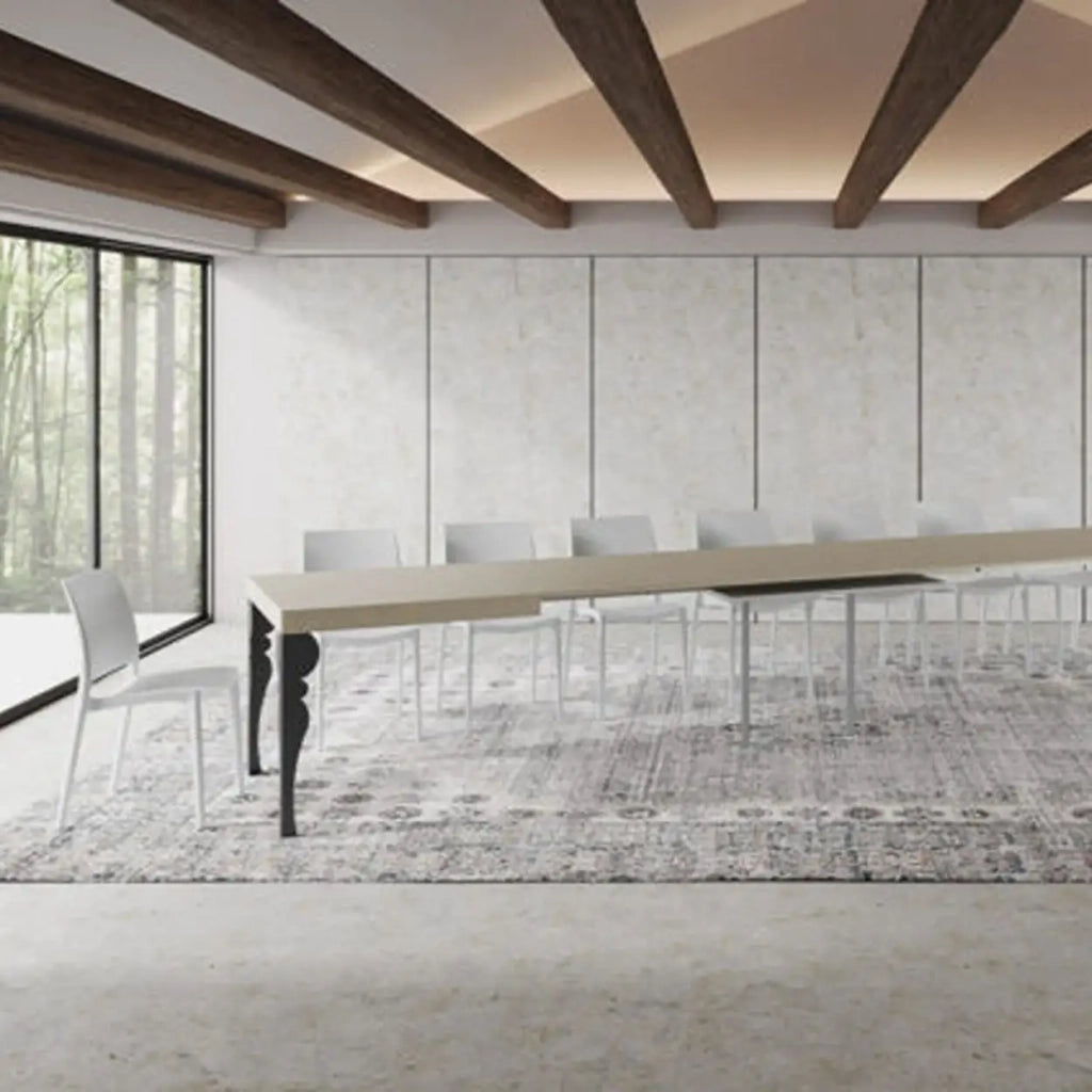 Tavolo allungabile 200/460x90 cm Paxon cashmere gambe antracite