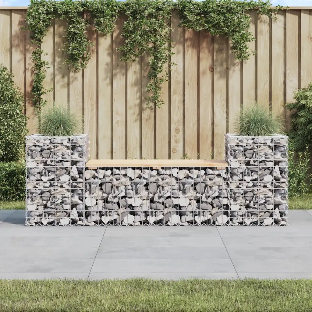 Panchina Giardino | Panca da Giardino Design Gabbione 183x41x60,5 cm Massello di Pino
