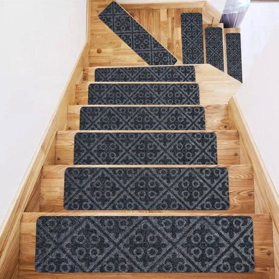 Pannelli di assorbimento antisliporto - 15 pacchi - tappeti di sicurezza per scale - adesivi - 20x30 cm riutilizzabili - tappeti antisliporto - pannelli di assorbimento per scale - tappeti di sicurezza - facile da installare - per scale interne in legno