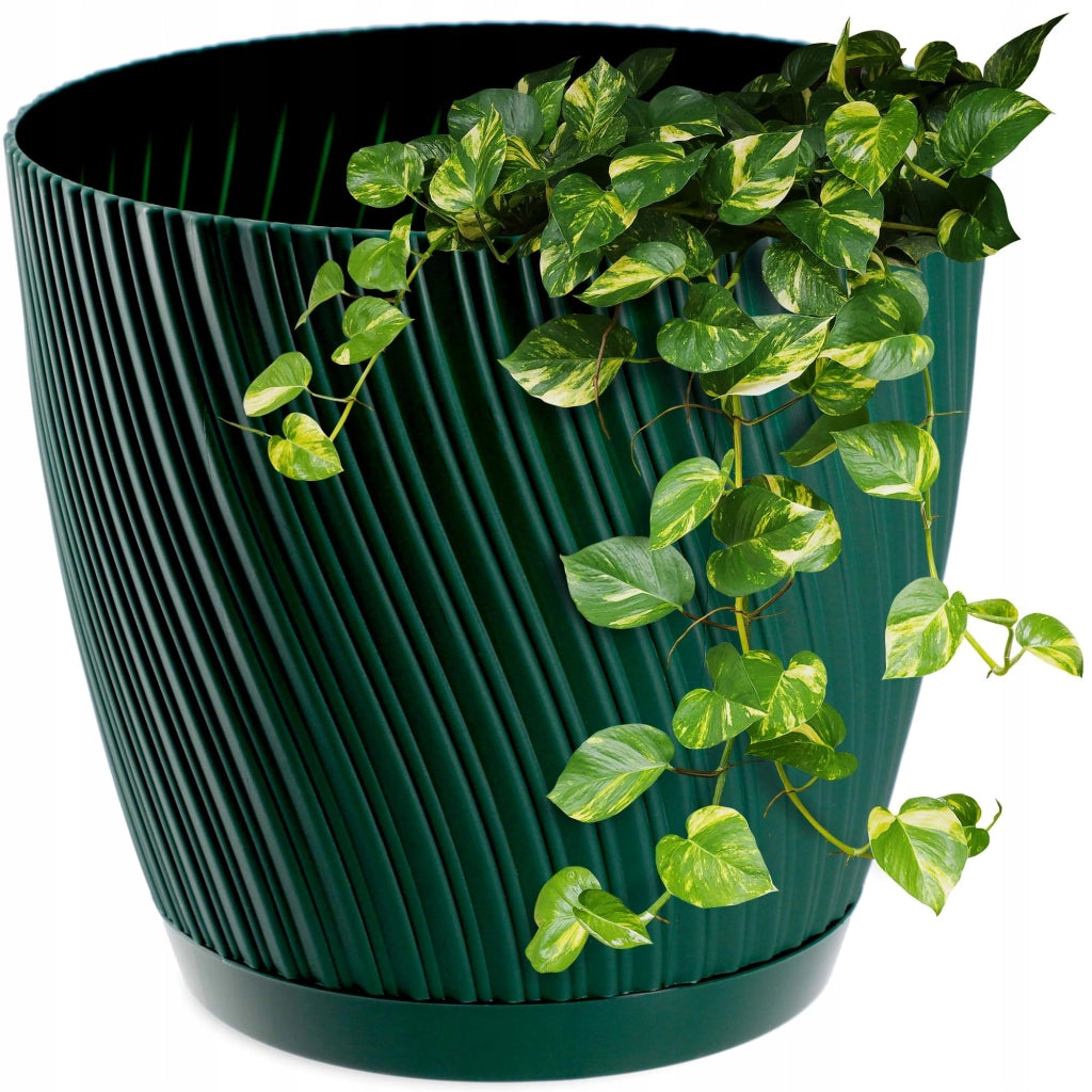 Vaso da fiori KADAX con supporto, coperchio, ciotola rotonda, 19 cm, verde