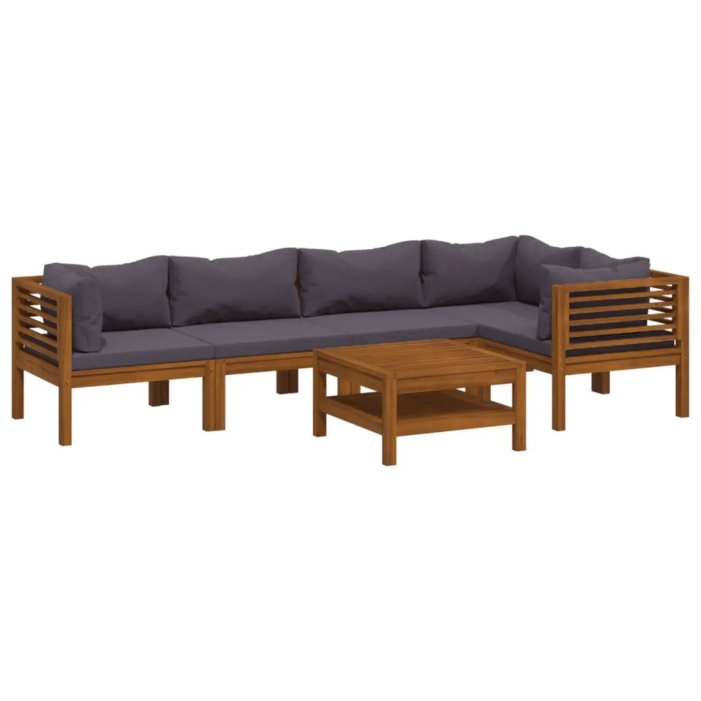 Set Divani da Giardino 6 pz con Cuscini in Massello di Acacia 3086918