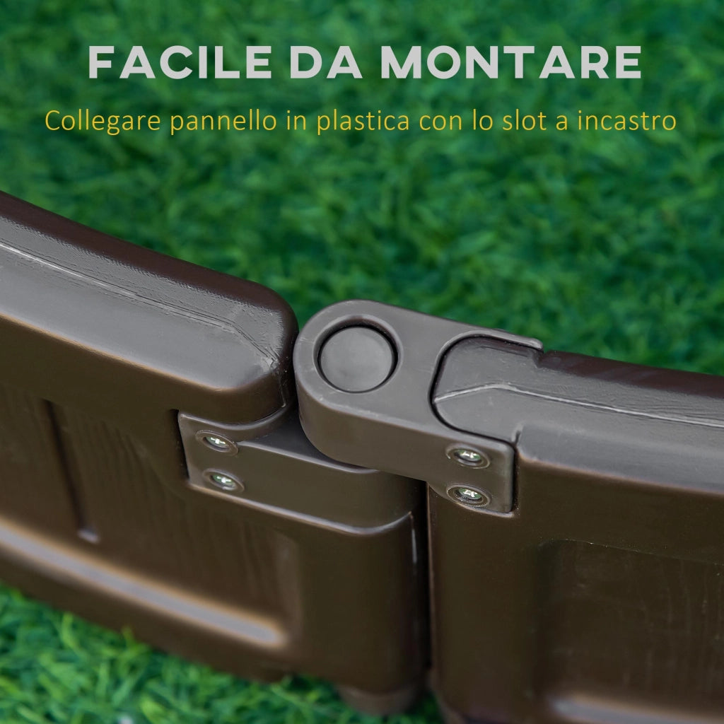 Letto per Orto Fioriera Ø123x21 cm con Ruote Marrone