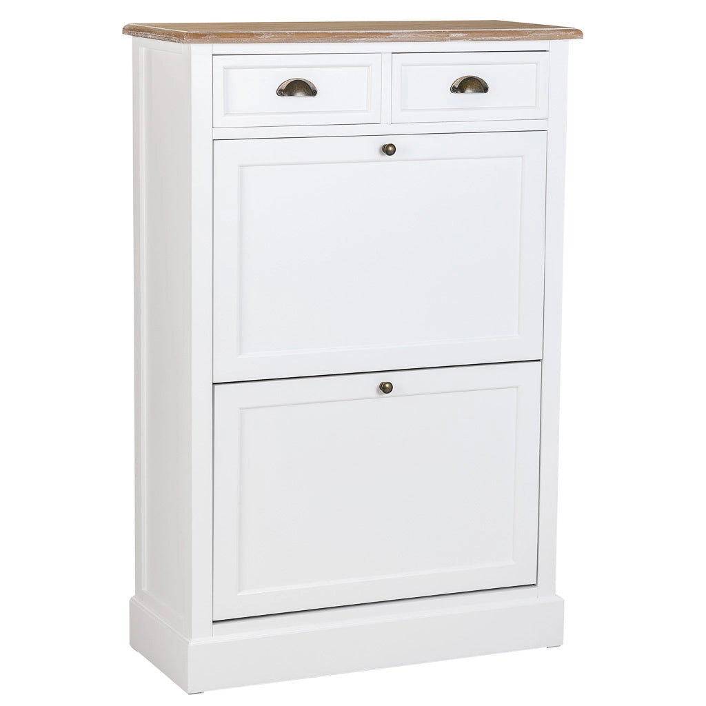 Scarpiera in legno bianco 80x120,5x33