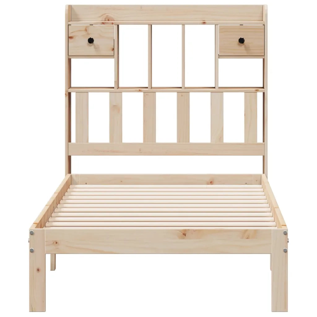 Letto Libreria senza Materasso 90x200 cm Legno Massello Pino