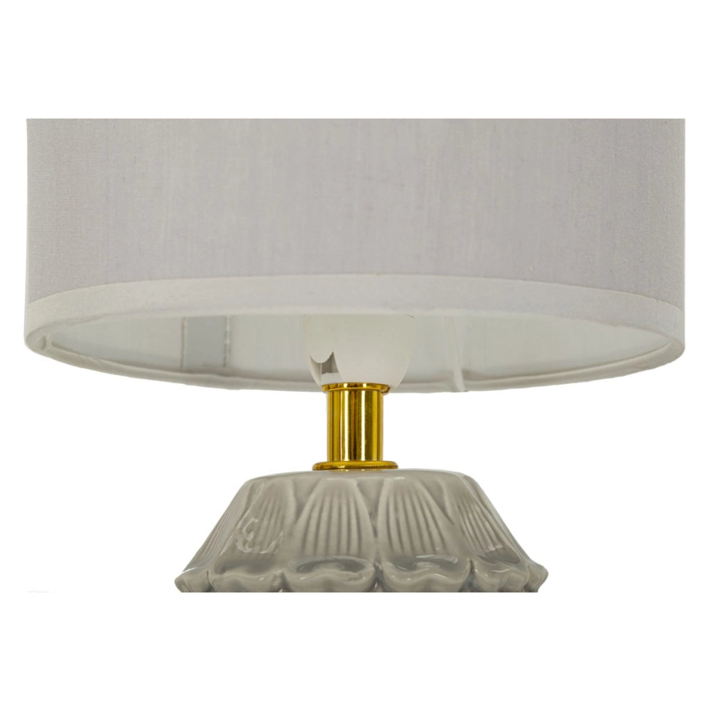 Lampada da Tavolo MF97, Beige, Ceramica, 15x15x30,5 cm, Seven Design