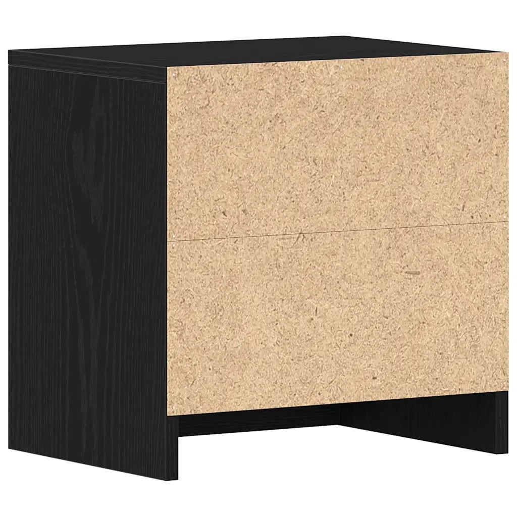 Set di 2 Comodini | Armadio da Notte | Mobiletto da notte Rovere Nero 40x30x40 cm in Legno Multistrato