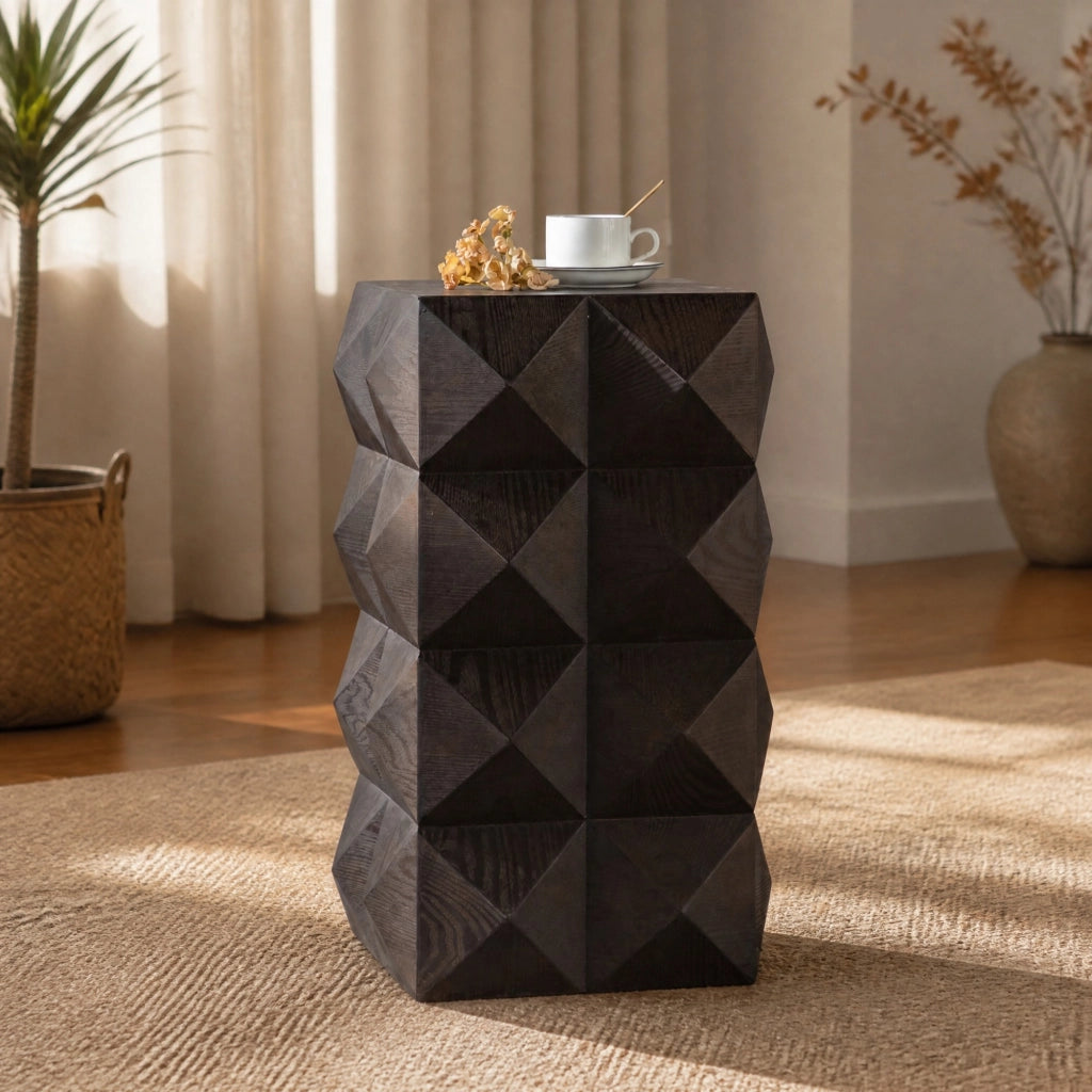 TAVOLINO RETRÒ H 60 cm Legno massello e MDF Marrone senza montaggio