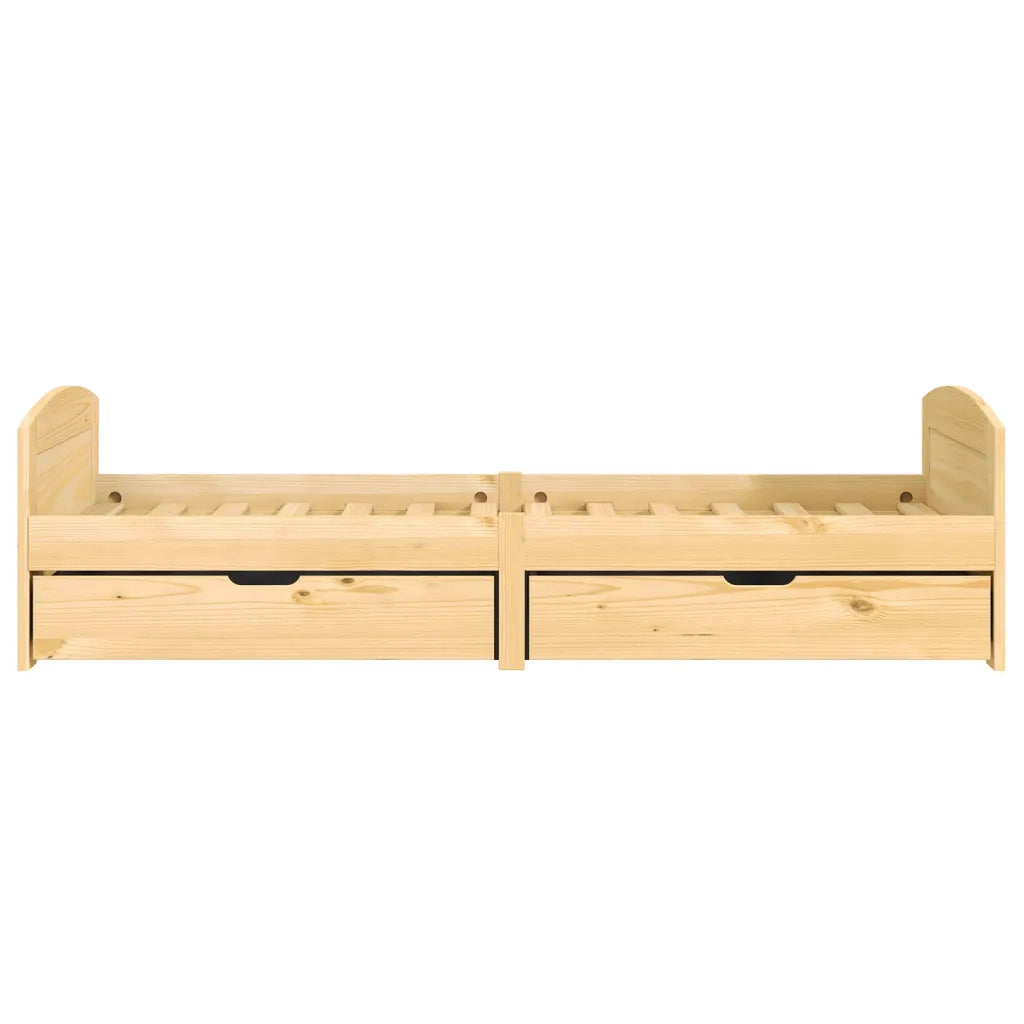 Dormeuse 2 Cassetti 90x200 cm Legno Massello Pino IRUN 3185207