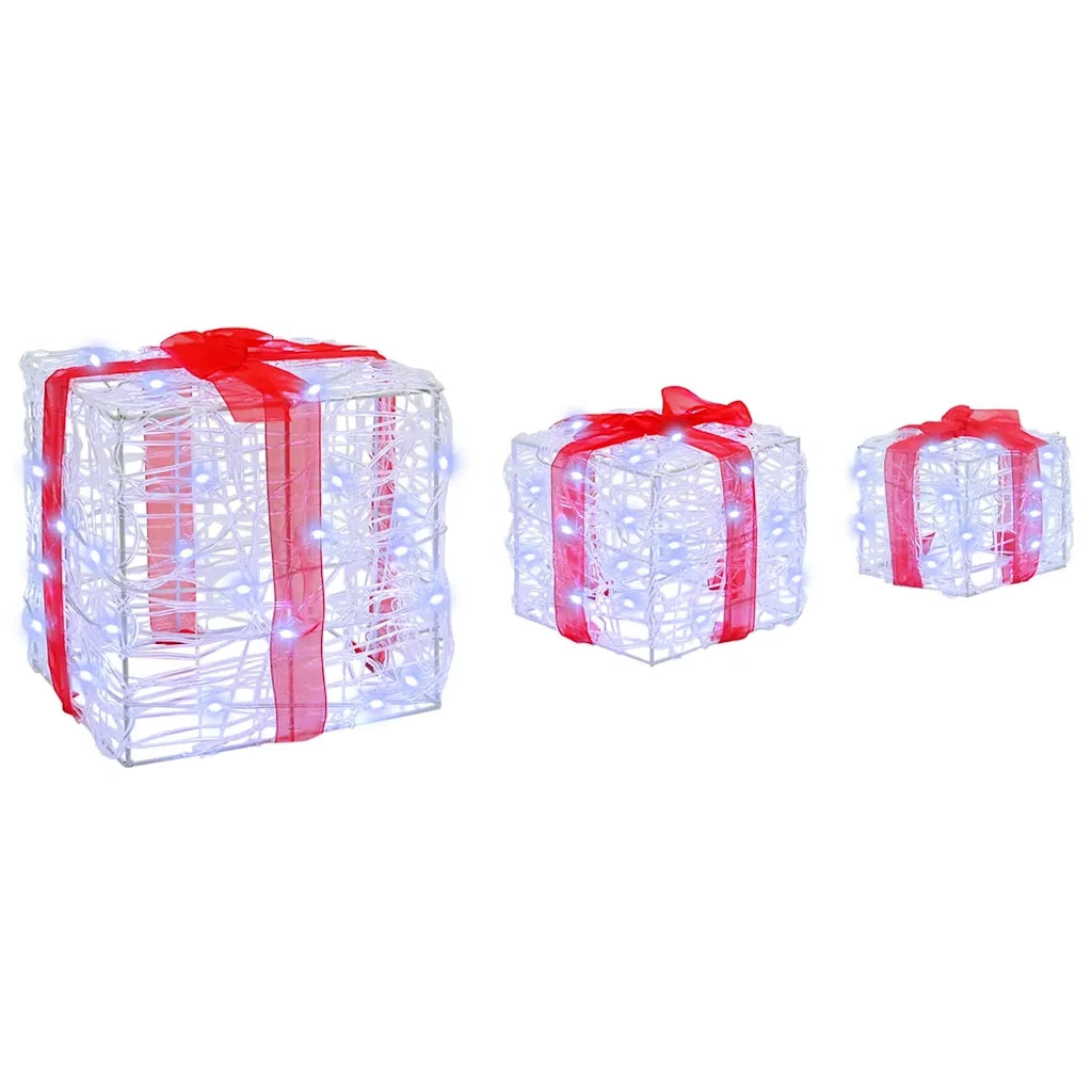 Scatola Regalo 3 pcs Bianco freddo 20 x 20 x 20 cm Acrilico 42019092