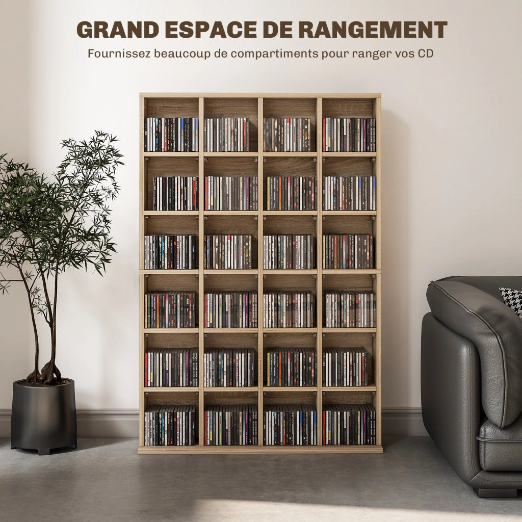 Libreria multimediale per CD DVD ¨C zephmum ¨C legno naturale 89x130.5cm