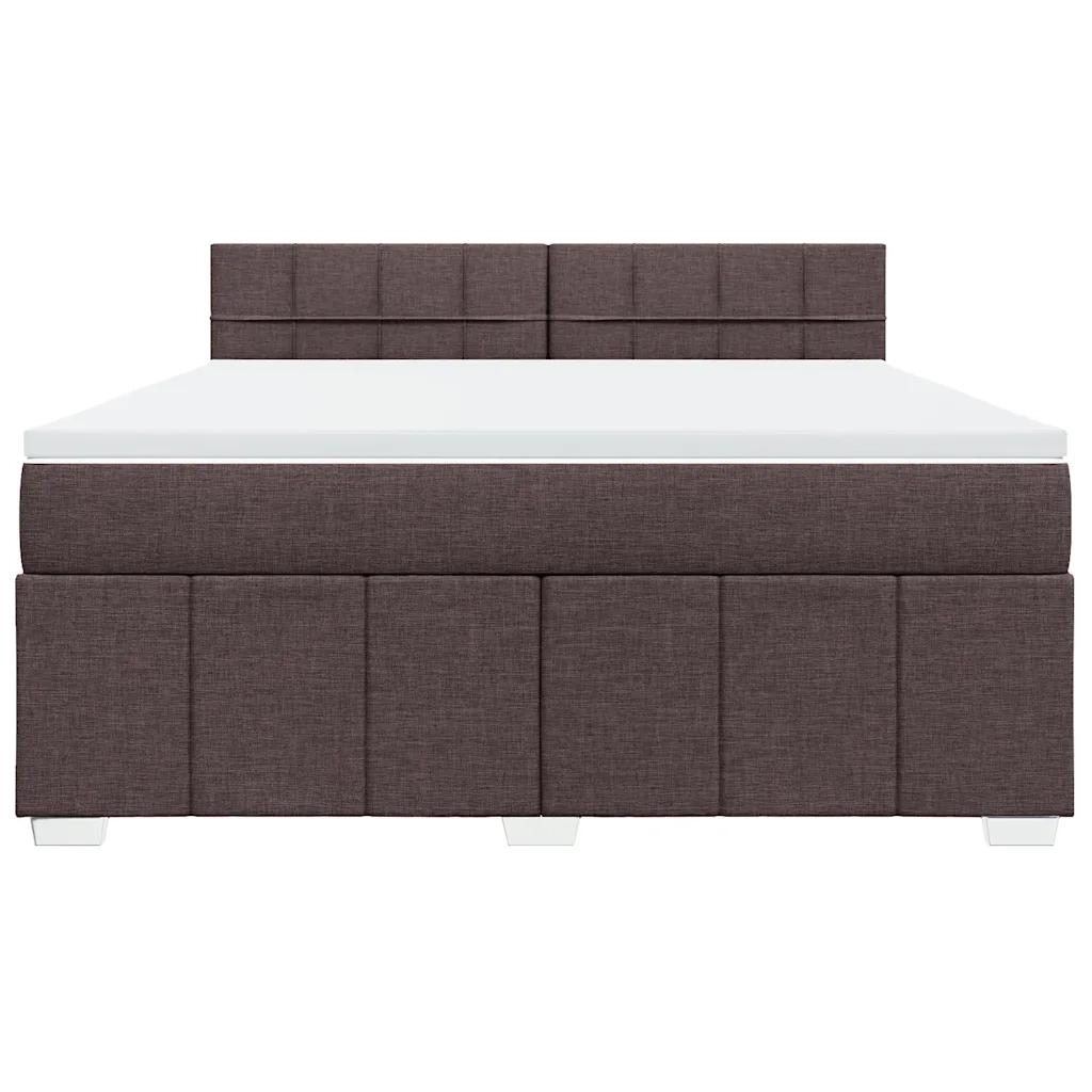 Giroletto a Molle con Materasso Marrone Scuro 180x200cm Tessuto 3287150