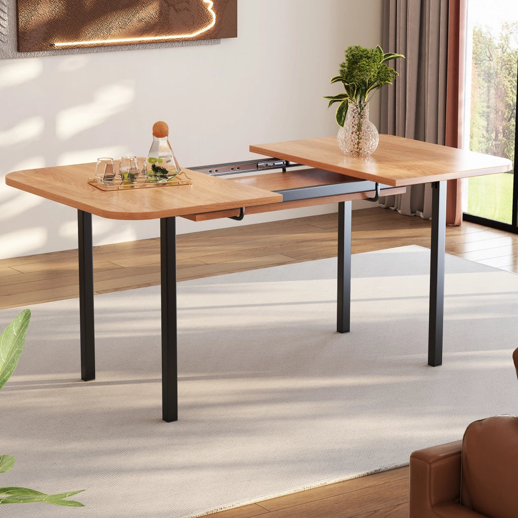 Tavolo allungabile con piano estensibile stile classico per sala da pranzo in MDF finitura quercia bianca americana