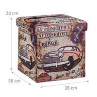 Sgabello pieghevole contenitore panca pieghevole 38 x 38 cm multicolore 2013094