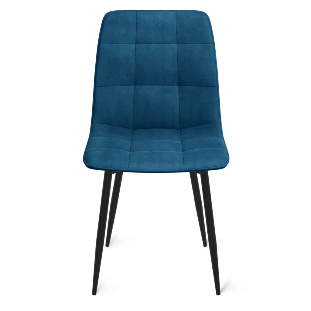 IDMarket - Set di 6 sedie da pranzo in velluto blu MILA