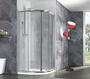 Box Doccia Tondo Semicircolare Scorrevole in Cristallo 6mm H190 Ponza Trasparente 6mm,80x80 cm