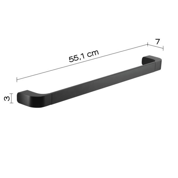 Portasalviette 55 cm in ottone, acciaio inox e Cromall 3221-55 Gedy serie OUTLINE Nero Opaco