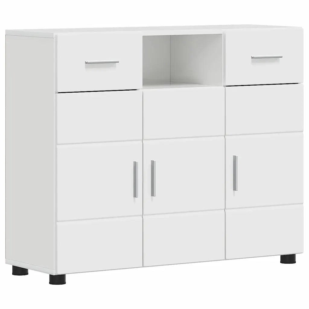 Armadio in Legno con cassetto Bianco Lucido 88,5 x 30,5 x 73 cm