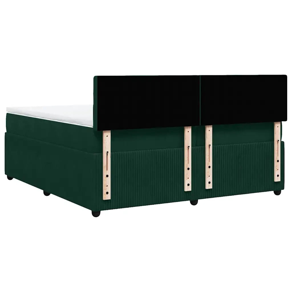 Giroletto a Molle con Materasso Verde Scuro 200x200 cm Velluto 3287845