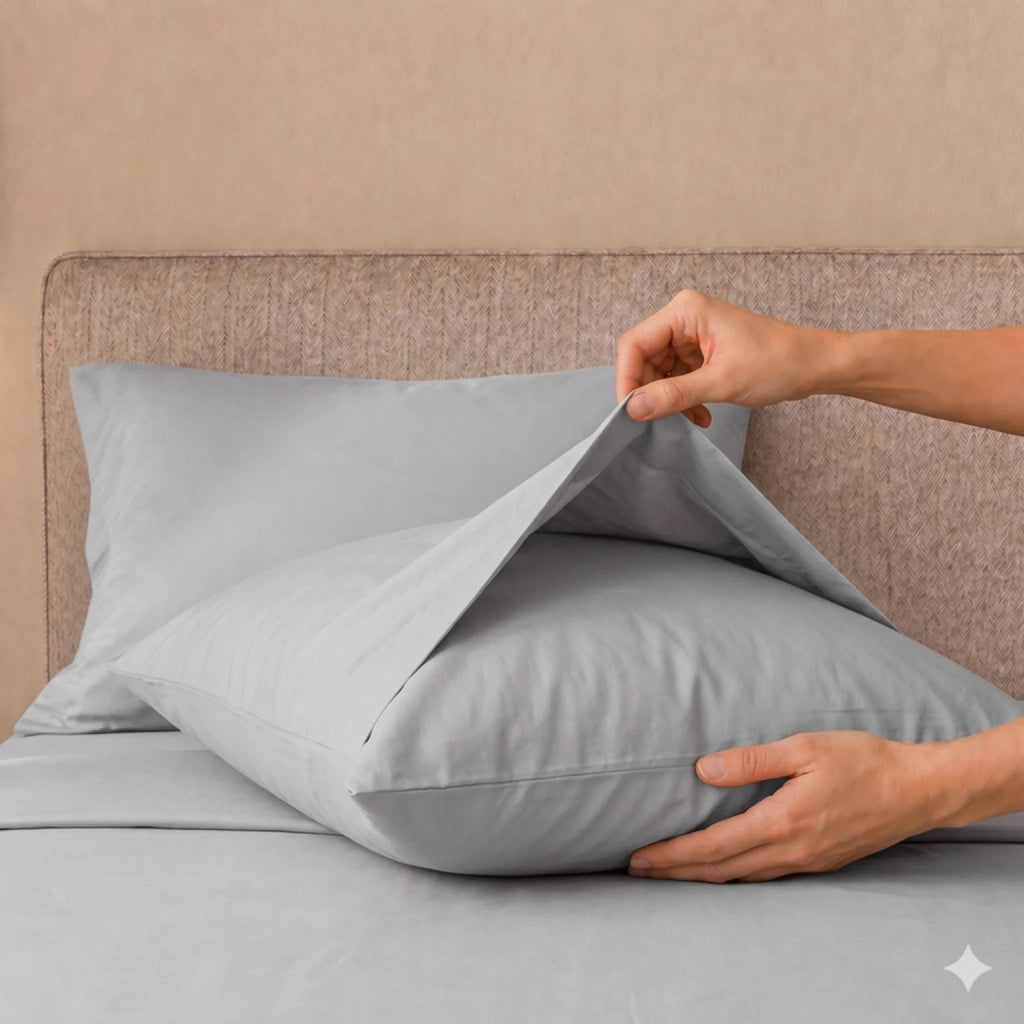Set Lenzuola Letto Matrimoniale in Cotone Percalle 200 TC Grigio Chiaro | Lenzuolo Piano 250x295 cm, lenzuolo con angoli 180x200 cm e Tasca da 28 cm, 2 Federe | Made in Italy