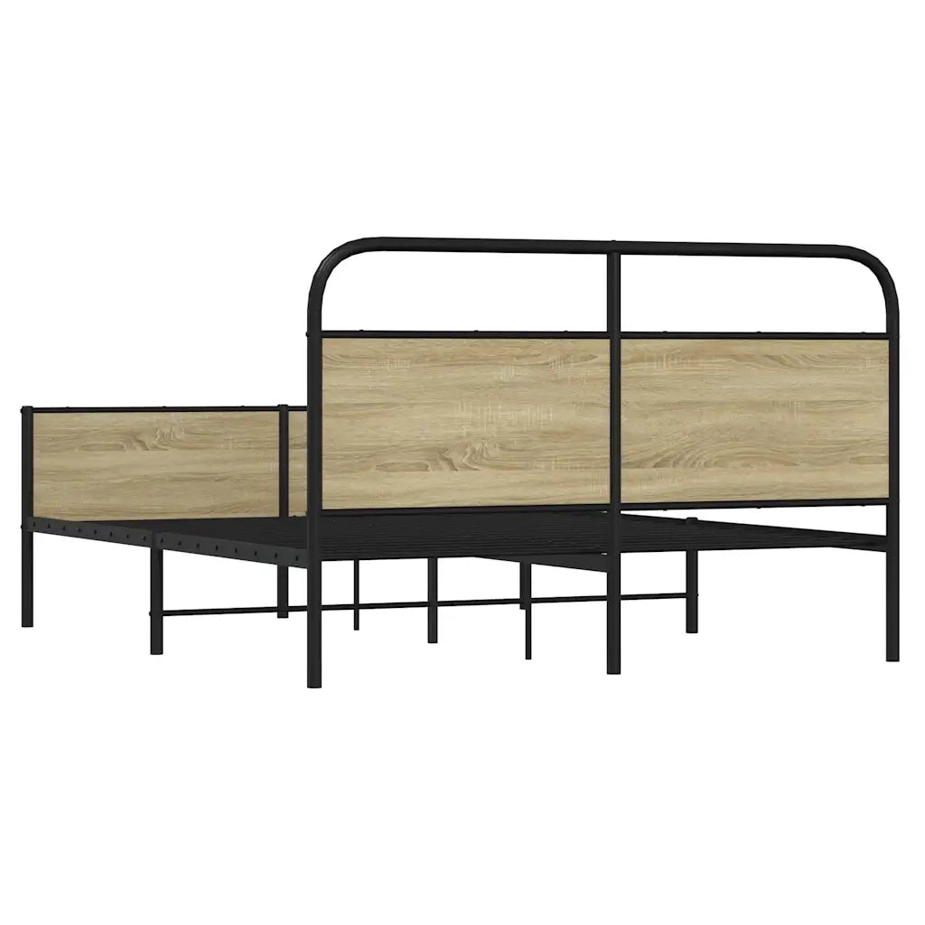 Giroletto senza Materaso in Metallo Rovere Sonoma 160x200 cm 3318694