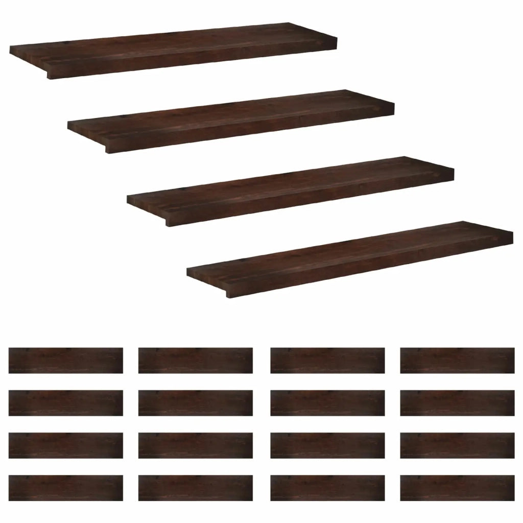 Tappeti per scale 20 pz 110 x 30 x 2 cm Marrone Scuro 3446530