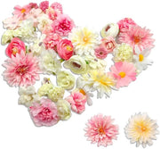 Fiori di seta 42 pezzi - Fiori di seta per torte - Capolopi finti - Decorazioni DIY - Accessori artigianali - Fiori finti