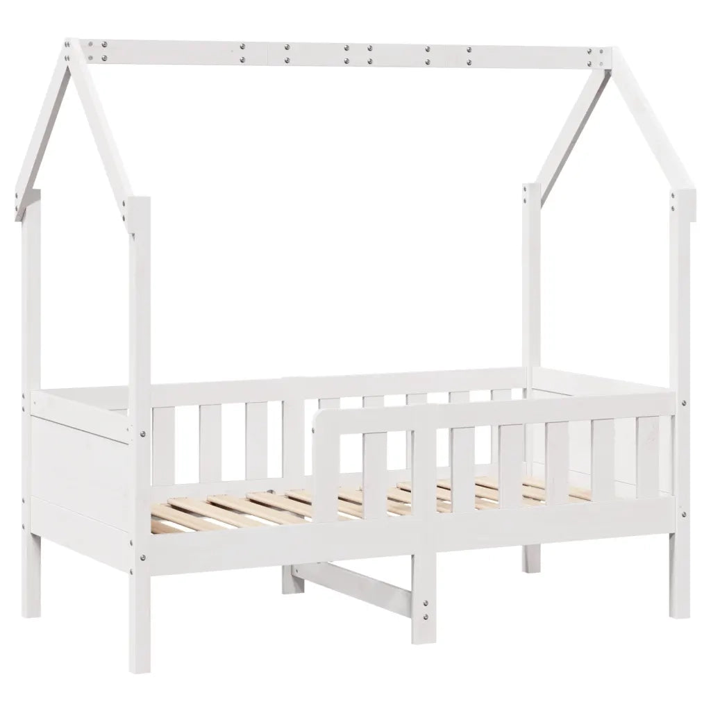 Giroletto Casetta Bambini Bianco 80x160 cm Legno Massello Pino 850711