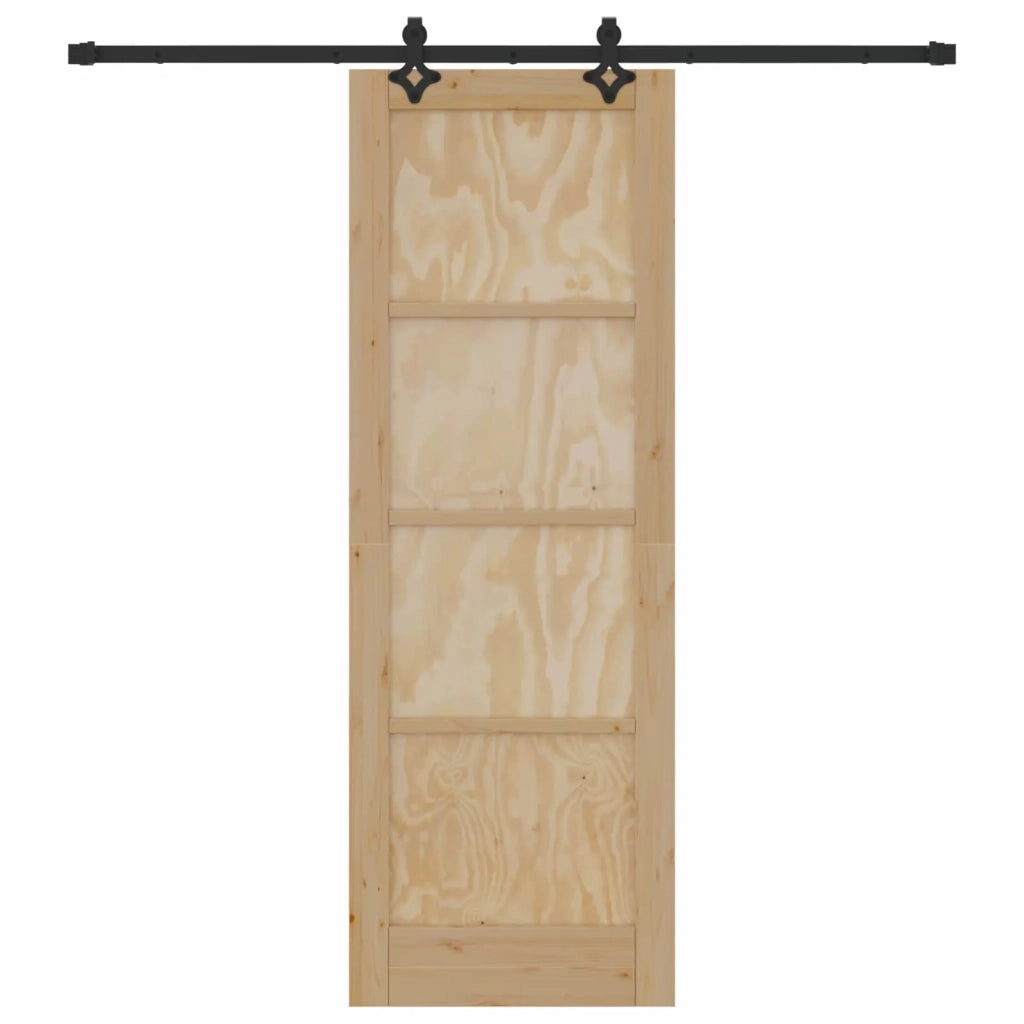 Porta scorrevole Naturale e Nero 73,5 x 211 cm
