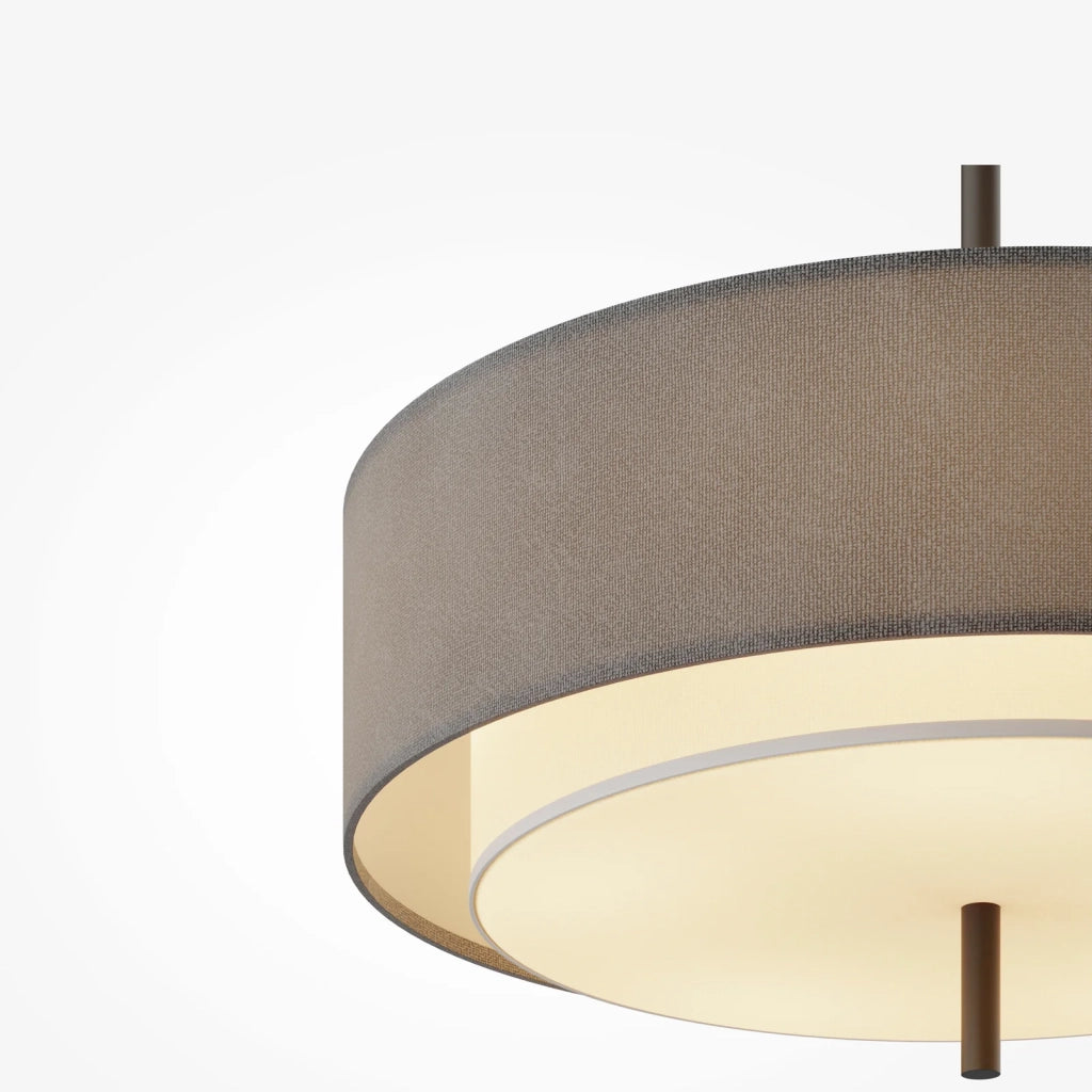 Maytoni Lampadario contemporaneo Bergamo 5 luci E27 metallo nero diffusore tessuto