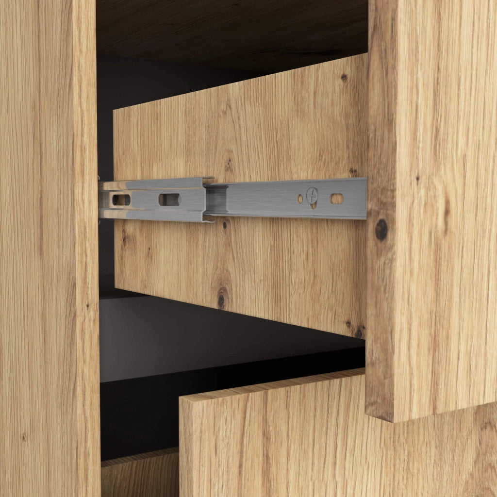 Mobile bagno senza lavabo VAMI sospeso Rovere Artisan, Grigio Grafite 90 cm 2 cassetti 90x45,5x60 cm
