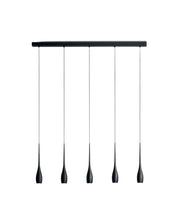 Lampada a Sospensione Coco Nero 5x 7,5W LED Integrato 3270lm 3000K, Dimmerabile a Taglio di Fase, Struttura in Metallo - Design Moderno