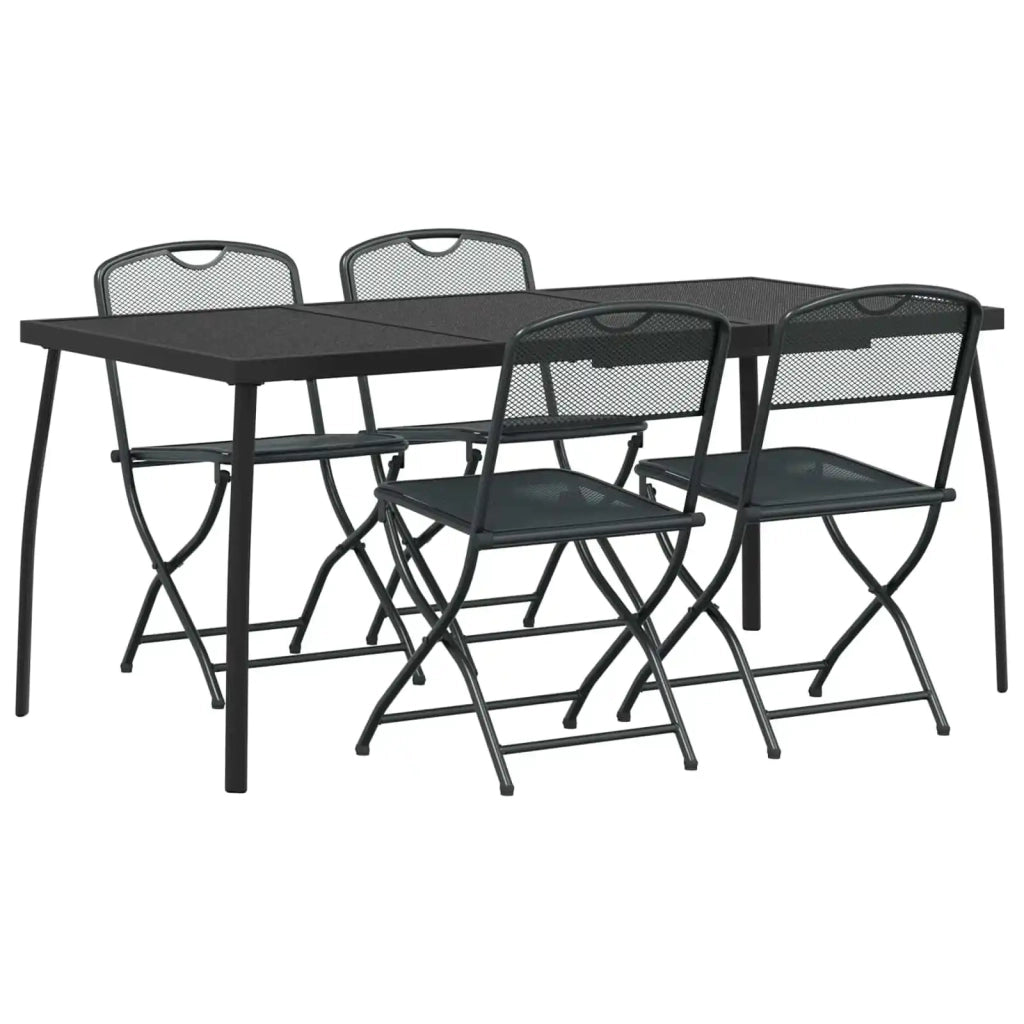Set di Mobili da Esterno 5 pcs Antracite Ferro e Acciaio