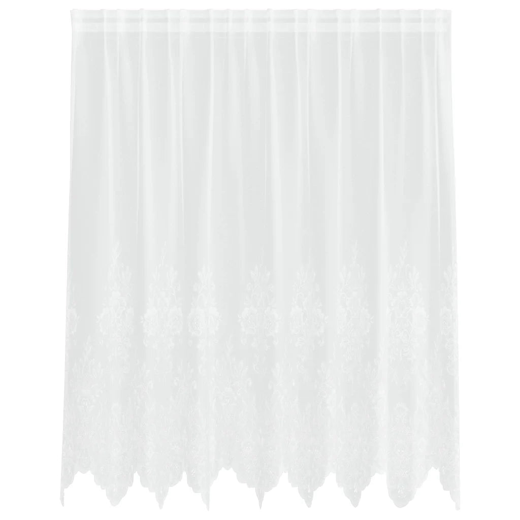 vidaXL Tende con tende Floreale Bianco Poliestere