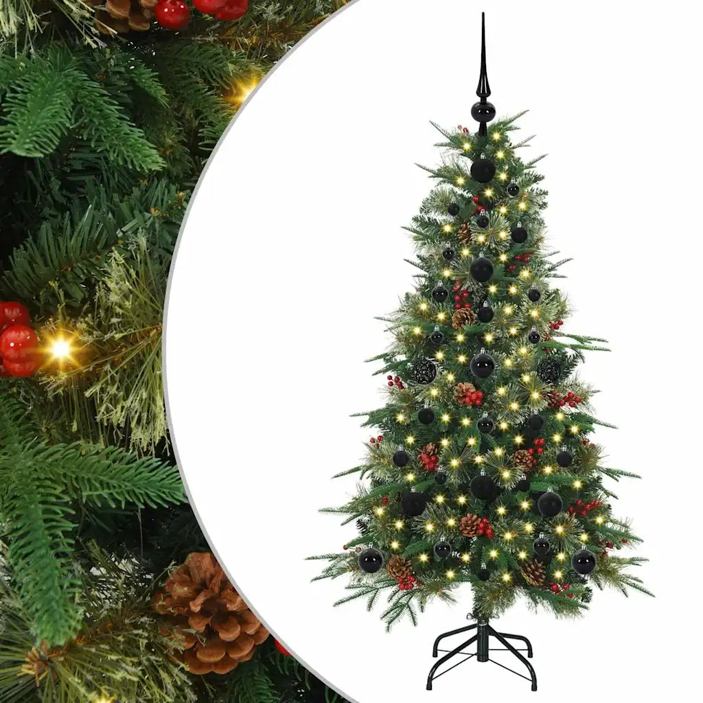 Albero di Natale Artificiale-Albero Natalizio con Rami Pieghevoli Verde 120 cm 391685