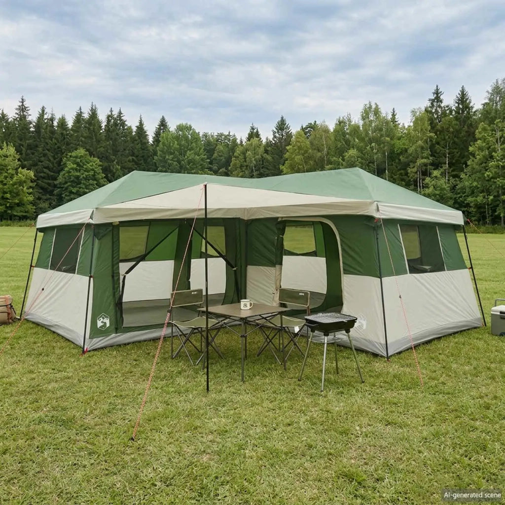 Tenda Familiare con Copertura Impermeabile 14 persona Verde 42042222