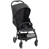 Passeggino per Bambini 0-3 Anni Pieghevole e Leggero con Schienale Regolabile, Capottina, Cestino, Grigio Scuro