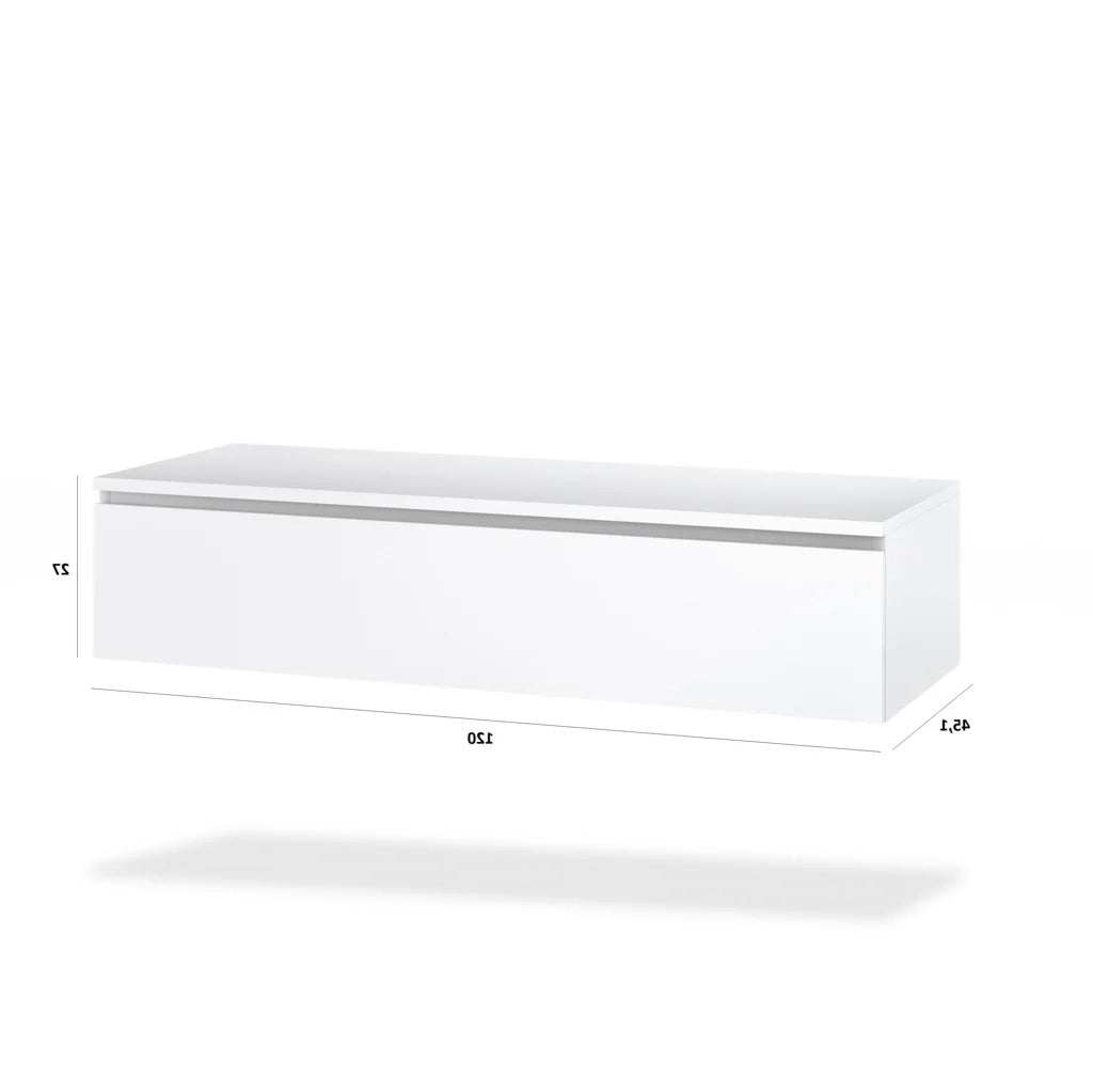 Base con top 1 cassetto ASTRA L.120 P.45 H.27 cm colore bianco pietra