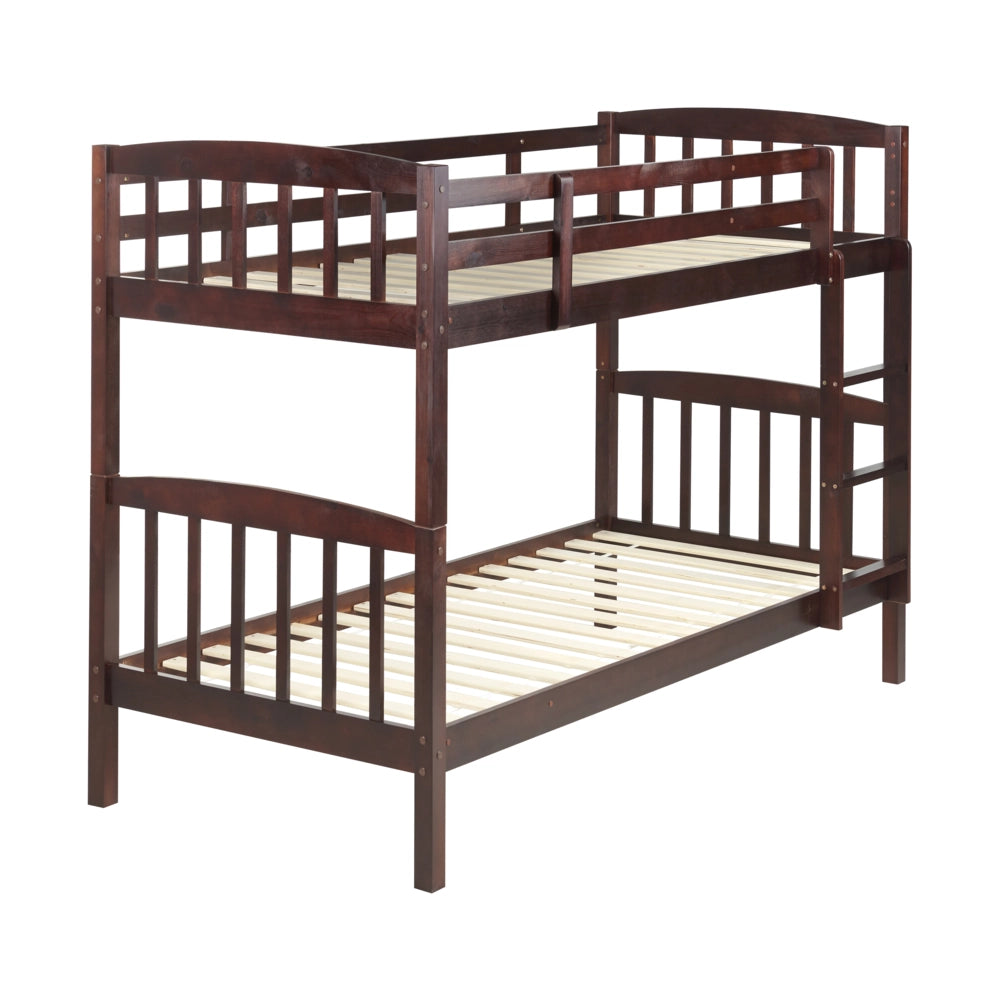 Letto a castello letto doppio in legno di pino scuro 90 x 200 per bambini cameretta