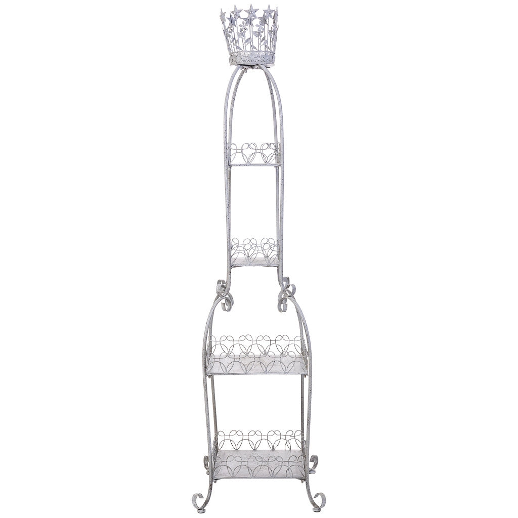 Espositore in metallo con 4 ripiani cm grigio 73,03x48,9x188,6h