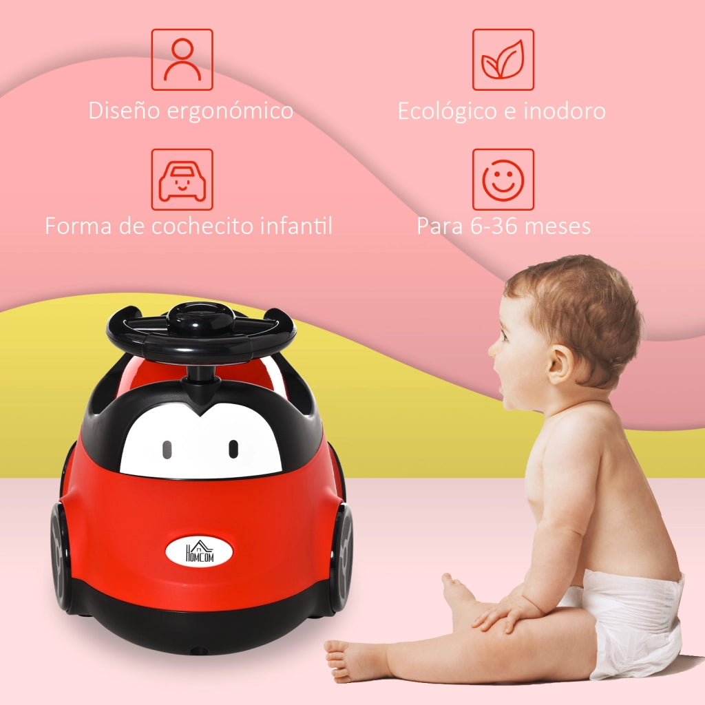 Orinalino per Bambini Forma Auto ¨C zephmum ¨C Rosso 40x27.5x29.1 cm