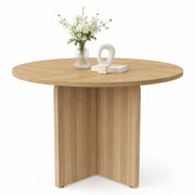 Tavolo da pranzo 4-6 posti - per sala da pranzo e soggiorno - in MDF - diametro 120 cm - rovere