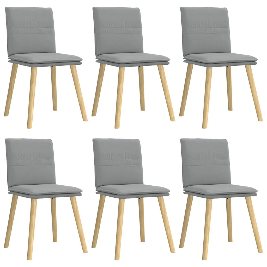 vidaXL Sedie da Pranzo 6 pz Grigio Chiaro in Tessuto