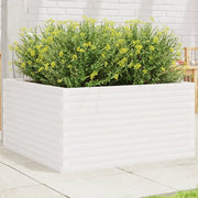 Fioriera da Giardino Bianca 90x90x46 cm Legno Massello di Pino 3282425