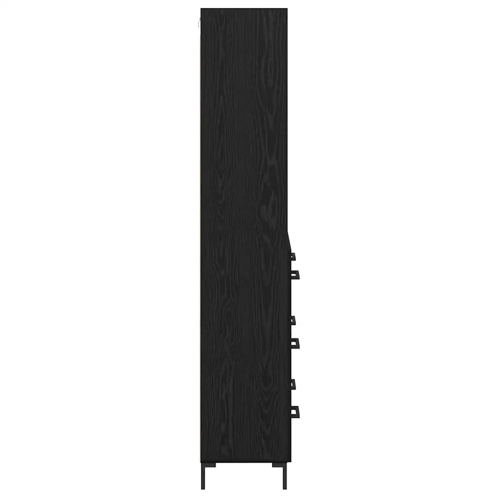 Credenza Rovere Nero 69,5 x 34 x 180 cm Legno multistrato
