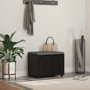 Panca per ingresso con cuscino Rovere Nero 60 x 38 x 46 cm