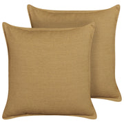 Set di 2 cuscini con federa rimovibile 45 x 45 cm color senape camera da letto soggiorno