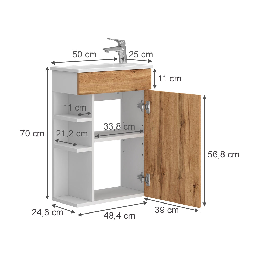 Set mobili bagno Amadeo Rovere dorato 2 pezzi Vicco