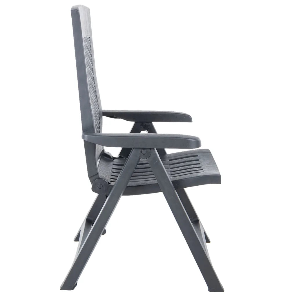 Sedie da Giardino Reclinabili 2 pz in Plastica Antracite cod mxl 12078