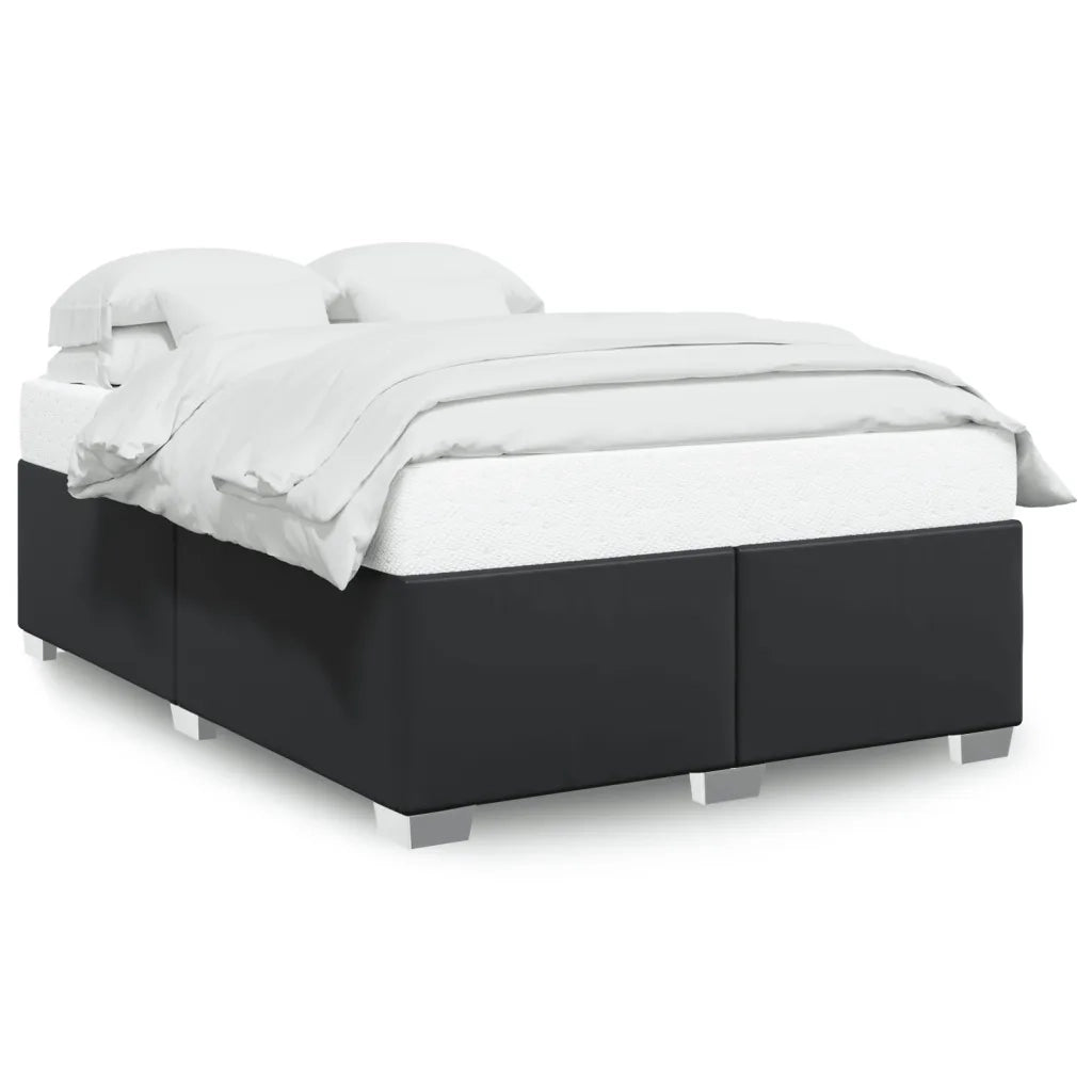 Letto matrimoniale | Letto per adulti | Giroletto Nero 160x200 cm in Similpelle